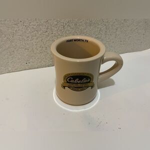 Cabela's of Fort Worth, Texas Coffee Mug Coffee Tea Cup Gold and Black Logo